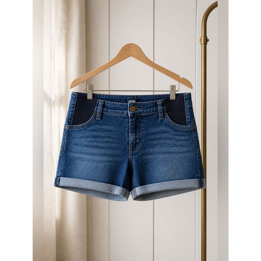 Isabel Maternity by Ingrid & Isabel Blue Denim Midi Shorts